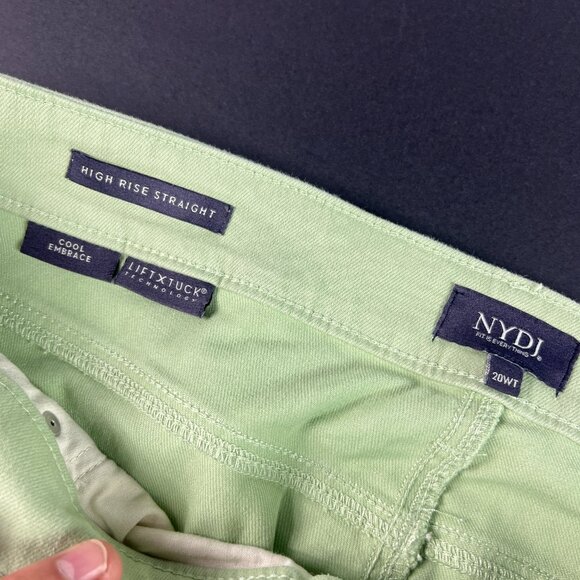 Not Your Daughters Jean Women Plus 42x28 High Rise Straight Green Denim Tag 20WT - Picture 7 of 16